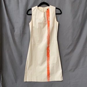 Baby Blue Line dress with orange stripe detail